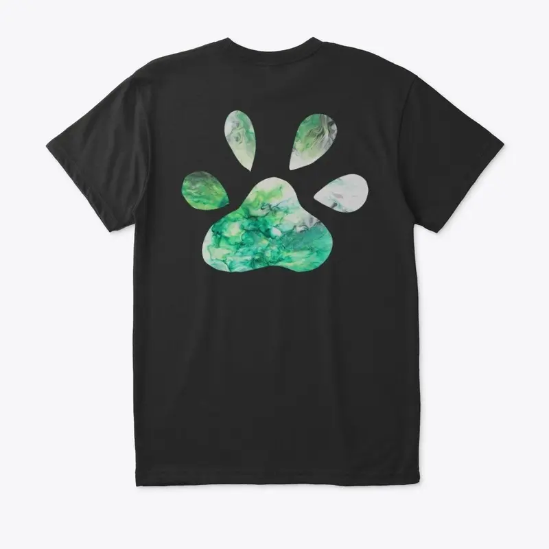 Green Acrylic Pour Paw Print